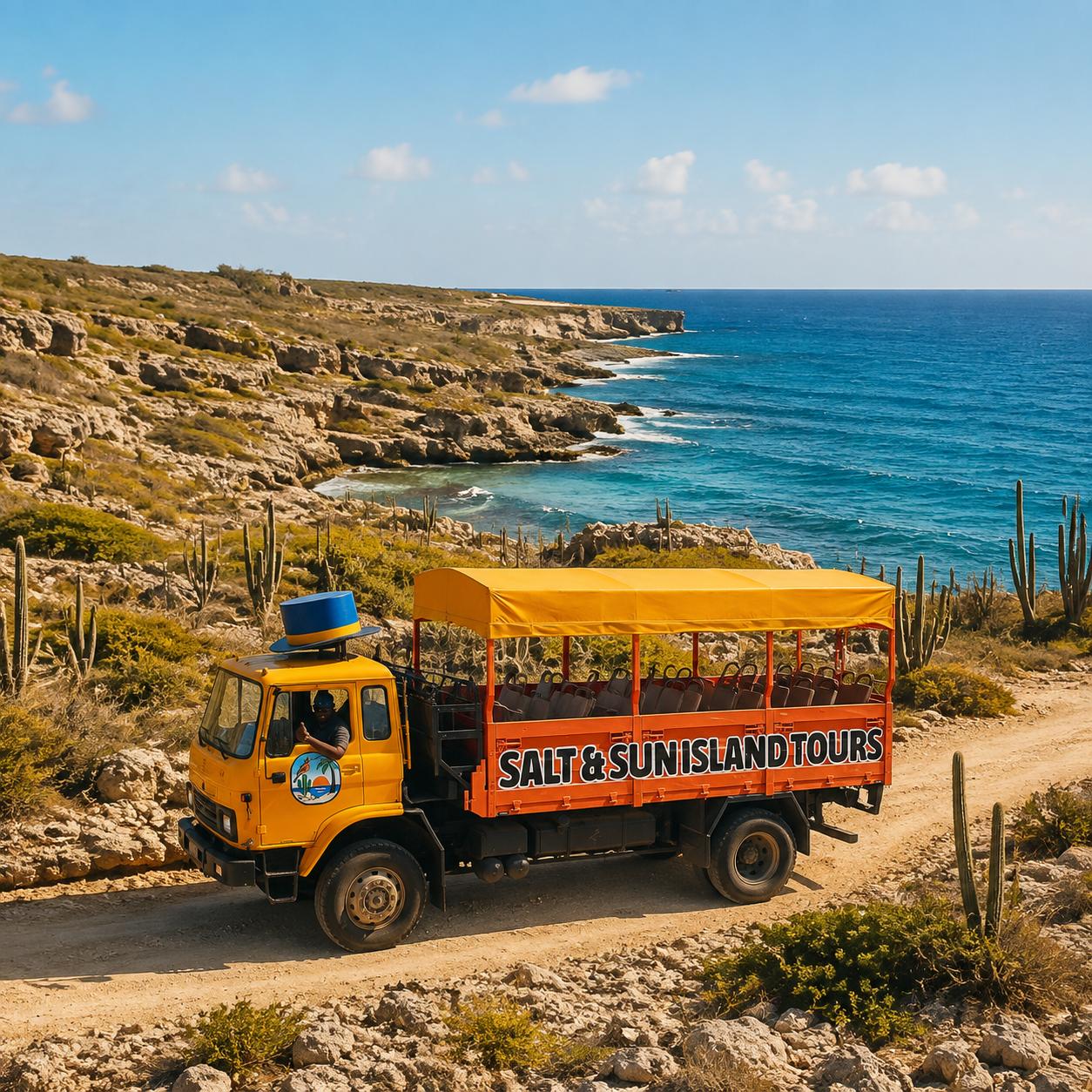 Salt & Sun open-air safari truck